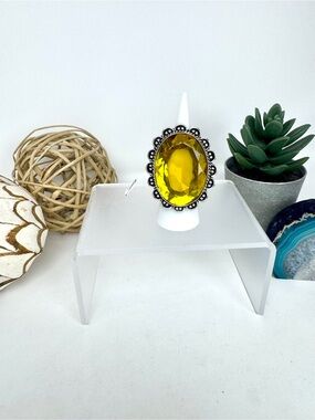 NWT Large Oval Citrine Gemstone 925 Statement Ring